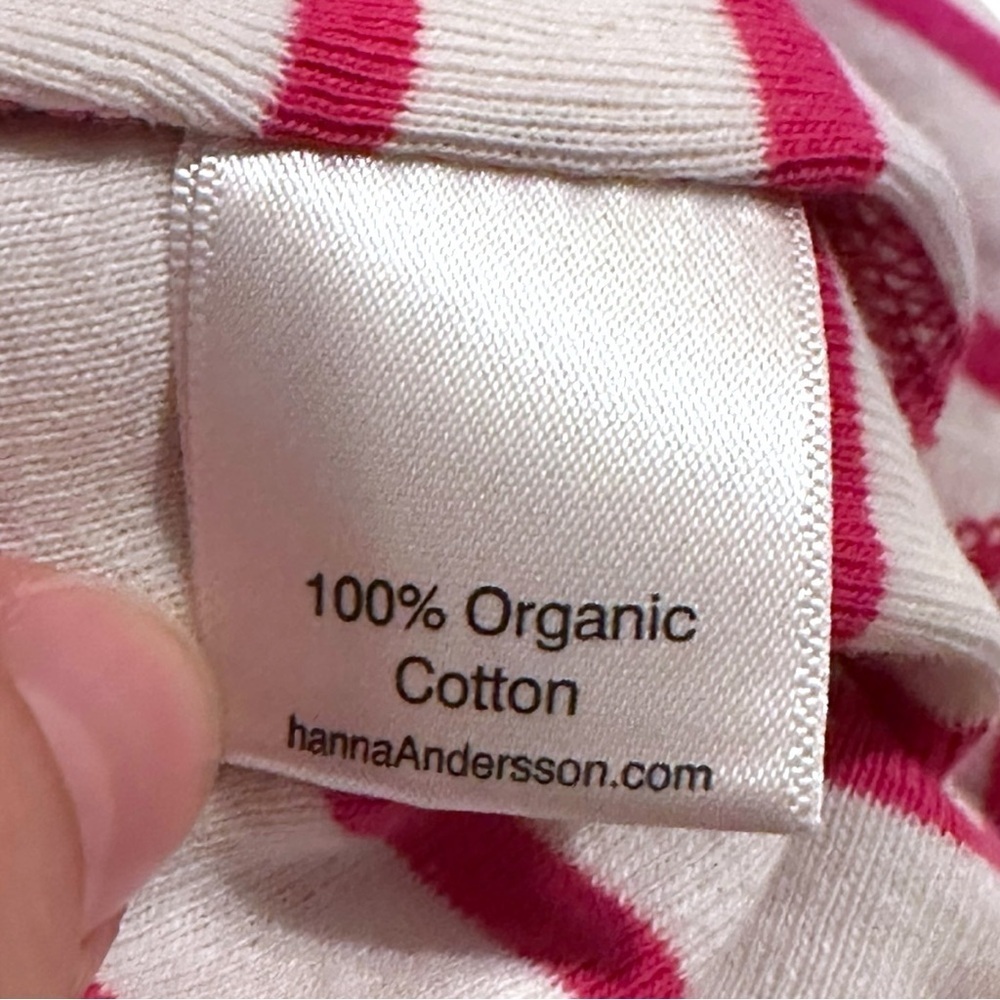 Hanna Andersson Pink & White Striped Organic Cotton Bodysuit 0–3 Months - Picture 3 of 4